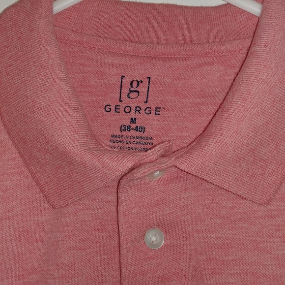 Men's Pink George Medium Sized, two buttoned shirt - Picture 2 of 3